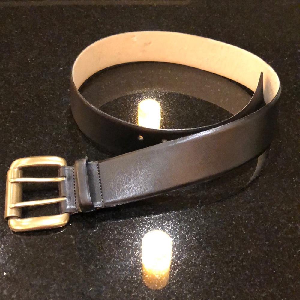 Worth Black Leather Belt